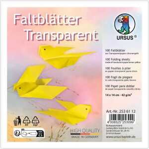FALTBL. TRANSPARENT 42G. 14x14CM 100BL.CITRON.GELB