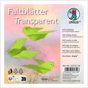 FALTBL. TRANSPARENT 42G. 14x14CM 100BL.HELLGRÜN