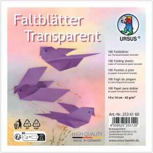 FALTBL. TRANSPARENT 42G. 14x14CM 100BL.LAVENDEL