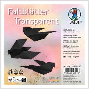 FALTBL. TRANSPARENT 42G. 14x14CM 100BL.SCHWARZ