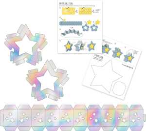 LATERNEN-ROHLINGE"TWINKLE STAR"SILBER-METALLIC25ST