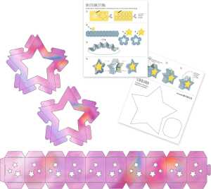LATERNEN-ROHLINGE "TWINKLE STAR"PINK-METALLIC 25ST