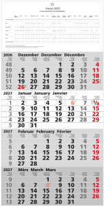2027 GÜSS 4-Monatskalender