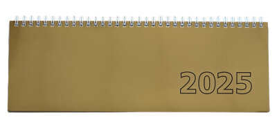 2025 ADINA Tischquerkalender gold 1W 2S Schreibtischkalender Tischkalender 30x10cm