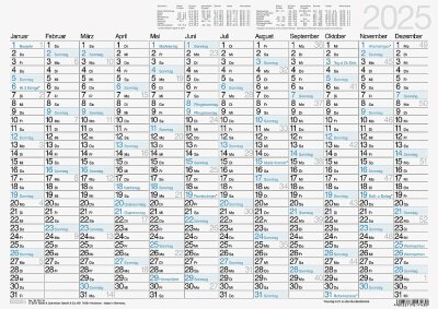 2025 Brunnen Tafelkalender A3 1S/1J