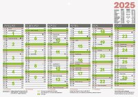 2025 Brunnen Tafelkalender A4 Arbeitstage