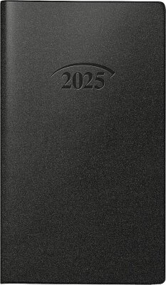 2025 Brunnen Taschenkalender9x15cm schwarz 2S/1M