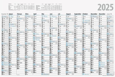 2025 Rido Jahreskalender 70x47, gefalzt