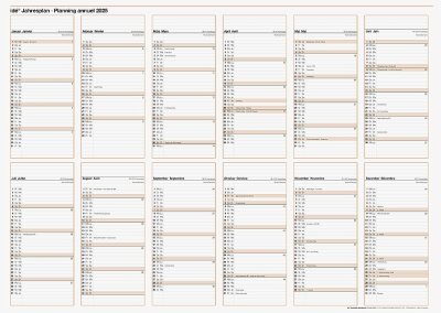 2025 Rido WandkalenderJahresplan 86x61cm