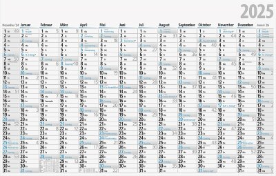 2025 Rido Jahreskalender 121x77, gefalzt