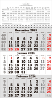 2025+2026 ADINA Dreimonatskalender 2 Jahre 54,5x30cm mit...