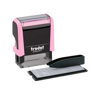 WEDO Stempel Druck, Typo 3-zeilig Trodat 4911 pastellrosa