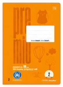 Staufen Schulheft A4 32 Bl 90g Lin2 orange 4/4/4mm liniert farbig