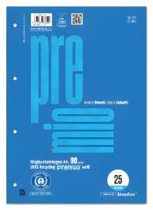 Staufen Premio RBE A4 50 Bl Lin.25 50 Bl.90g/qm 9mm lin m. Rand 4-Loch