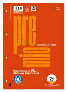 Staufen Premio RBE A4 50 Bl Lin.26 50Bl 90g/qm 5mm kar. m. Rand 4-Loch