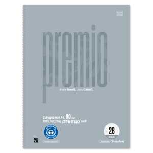 Staufen Collegeblock Premio DIN A4 kariert mit Rand 90g/m² grau 80 Bl.