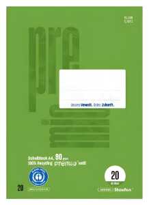 Staufen Premio Schulblock A4 50 Lin.20 50 Blatt 90g/qm blanko 4-Loch