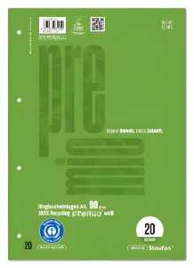 Staufen Premio RBE A4 50 Blatt Lin.20 A4 50 Blatt 90g/qm blanko 4-Loch
