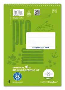 Staufen Premio Spiralblock A5 40 Lin.3 40 Bl. 90g/qm 14 Doppellin.