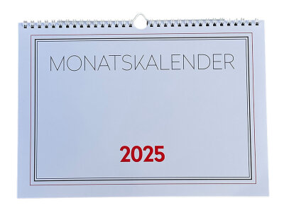 2025 ADINA Monatskalender A4quer 1S/1Monat mit Ringbindung und Wandaufhängung