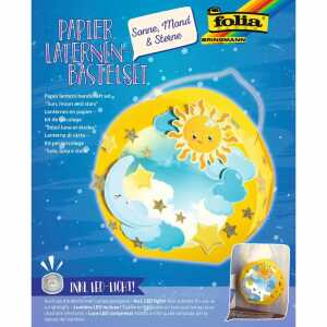 folia Laternen Bastelset Sonne Mond & Sterne inkl. LED-Licht