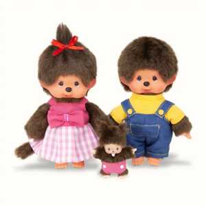 Monchhichi Familien Set Junge Mädchen & Baby 20cm