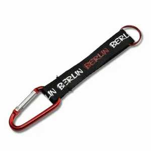 Muddastadt Schlüsselanhänger Berlin mit Karabiner Volldruck rot