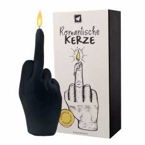 Dekokerze Romantische Kerze Stinkefinger schwarz
