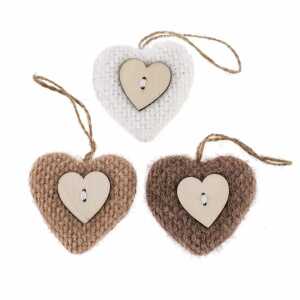 GLOREX Bastelset Stoffherz mit Hänger