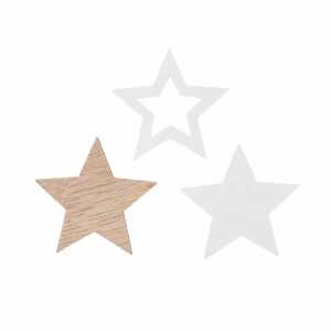 GLOREX Dekoset Sterne Holz-Streuteile