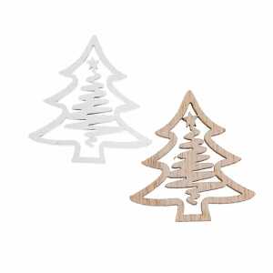 GLOREX Dekoset Tannenbaum Holz-Streuteile