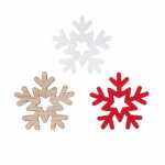 GLOREX Bastelset Holz-Streuteile Schneeflocken