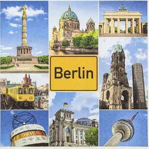 HOME FASHION Servietten Berlin Sights 3-lagig 33x33cm 20 Stück