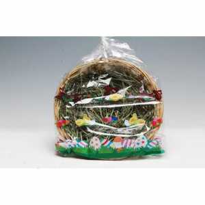 Bambuskorb rund mit Ostergras Wiesenheu 19cm