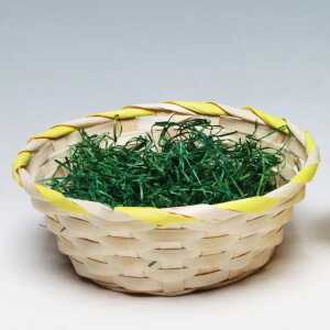 Bambuskorb rund mit Ostergras 21cm
