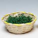 Bambuskorb rund mit Ostergras 21cm