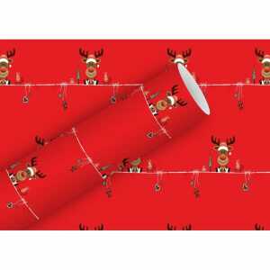 Braun & Company Geschenkpapier Little Rudy rot 70cmx2m