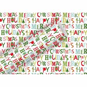 Braun & Company Geschenkpapier Happy Holidays 70cmx2m