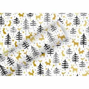 Braun & Company Geschenkpapier Forest Friends Alu gold-grau 70cmx1,5m