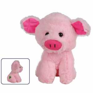 Plüsch Schwein sitzend rosa 19cm