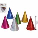 Party-Hüte mit Hologrammeffekt 6 Farben 15cm 6...