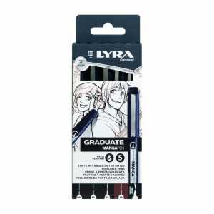 LYRA Stifte mit abgestufter Spitze Graduate Manga Pen 5 Stück