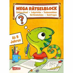 Kaufmann Mega Rätselblock Zahlenrätsel, Labyrinthe, Teekesselchen,