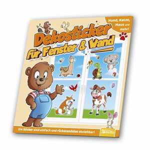Dekosticker für Fenster & Wand Hund Katze Maus