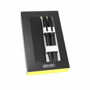 ONLINE Set Füllhalter/Kugelschreiber inkl. Lederetui Pure Black