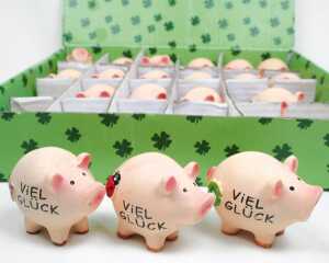 Glücksbringer Schwein Viel Glück 5x4cm