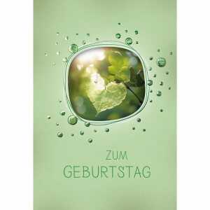 Kurt Eulzer Geburtstagskarte Blätter grün