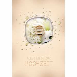 Kurt Eulzer Hochzeitskarte Eheringe auf weißen Lilien