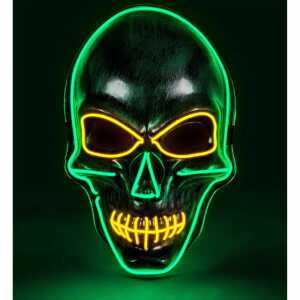 WIDMANN Totenkopfmaske mit farbigen LEDS silber