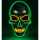 WIDMANN Totenkopfmaske mit farbigen LEDS silber